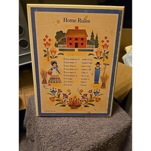 Stapco "Home Rules" plaque